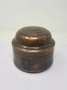 Old Vintage Copper small Jewelry Box, Round Box, Copper Trinket NH5511 - Picture 1 of 6