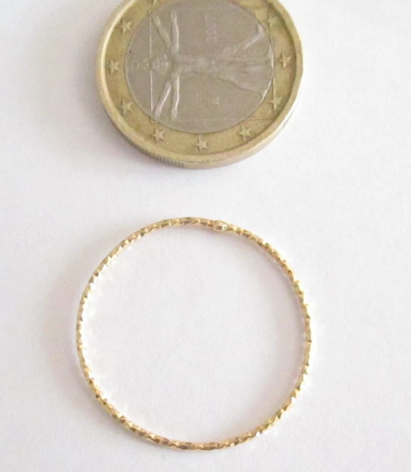 Basi orecchini connettori tondi martellati 25 mm  argento 925 placcati oro giall - Immagine 1 di 1