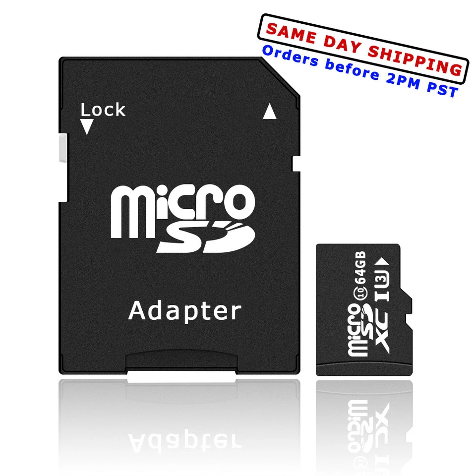 Micro SD Memory Card High Speed TF Cards 8GB 16GB 32GB 64GB MicroSD With Adapter - Image 1 of 1