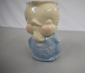 Vintage SHAWNEE POTTERY Bird Chickadee Pitcher/Creamer/Planter Blue & White - Picture 1 of 6