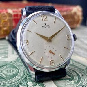 Rolex Marconi Hand-wound Dial White Small second Antique Vintage From Japan JP - Picture 1 of 10