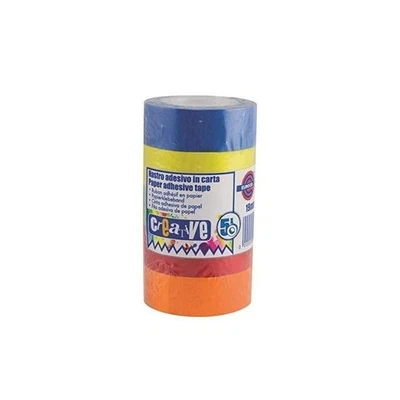Eurocel 5pz Nastro Carta Adesivo Colorato 19mmx10mt