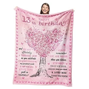 13 Year Old Girl Gifts for Birthday Blanket 50" x 60", 13th Birthday - Picture 1 of 8