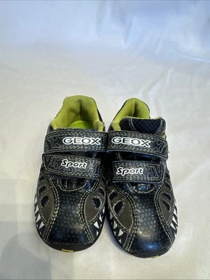 Geox Niños Zapatos Jóvenes EE. UU. Talla 6.5 Tenis Correr Deporte Azul Verde Lima Dino Foto 1 de 4