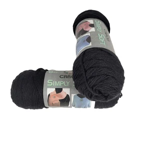 Hilo Caron Simply Soft, lote de 2 madejas, negro, 6 oz ea, 315 yardas. ea. Peso medio - Imagen 1 de 4