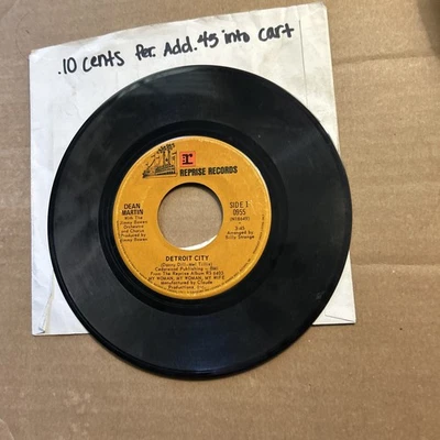 Dean Martin Turn The World Around/Detroit City Reprise Record 45 - Image 1 of 2