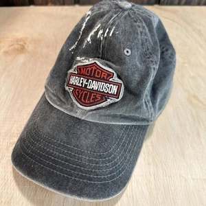 Cappello berretto papà Harley Davidson moto basso profilo grigio vernice invecchiata toppa - Foto 1 di 13