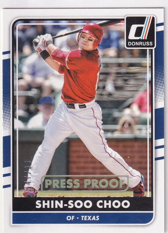 SHIN-SOO CHOO/99 DONRUSS ORO PRUEBA DE PRENSA GUARDABOSQUES PARALELOS #117 2016 16 PANINI Foto 1 de 1