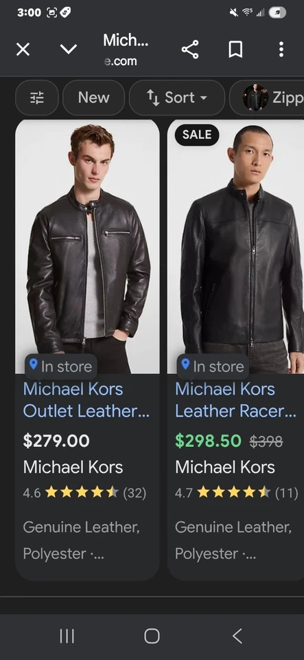 Michael Kors 💯 Chaqueta de Cuero Negra Estilo Café Racer Para Hombre Mediana Muy Suave Foto 1 de 4
