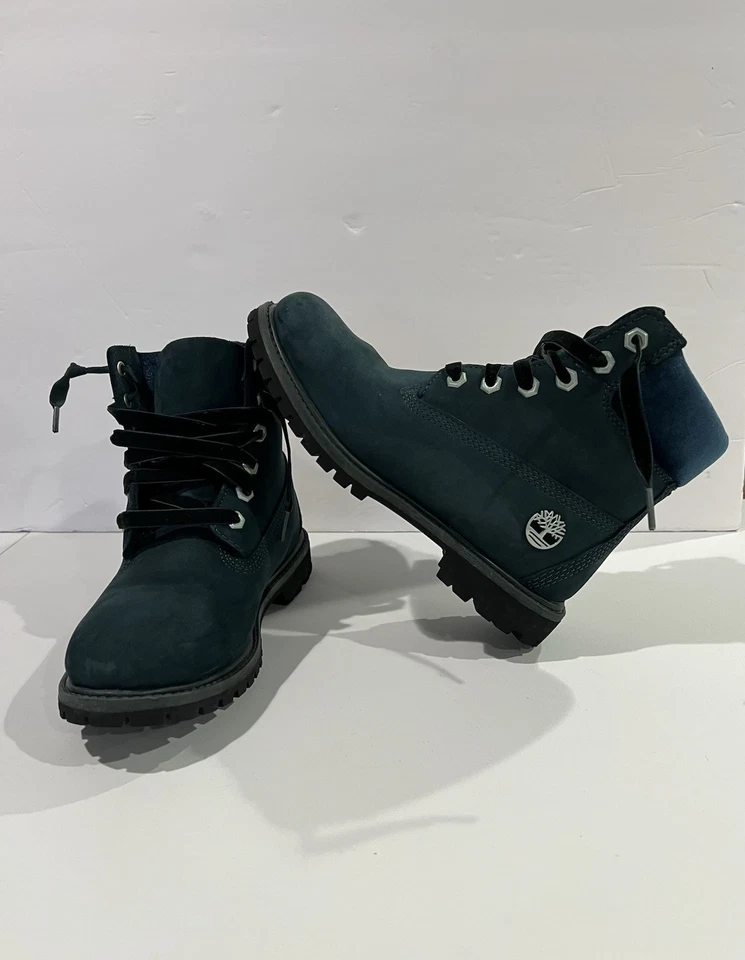 Timberland Botas Mujer Talla 7 Verde Nubuck Impermeables Clásicas A1KC6 Cordones Terciopelo Foto 1 de 4