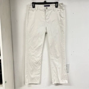 Jeans donna NYDJ bianco gamba dritta vita alta 10P denim zip mosca casual classico - Foto 1 di 11