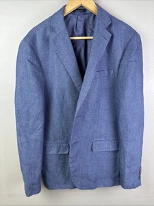 Lauren Ralph Lauren 100% Leinen Blazer Sport Mantel Gr 38r Blau Glencheck Preppy - Bild 1 von 11