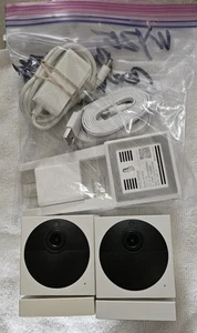 2-Wyze 1080P Indoor/Outdoor Cameras Version-1 w/Base Station,2 New 32GB Cards. - Picture 1 of 7