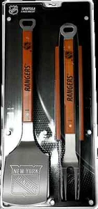 New York Rangers 3 Piece BBQ Grill Tools Tongs Spatula Fork - Picture 1 of 1