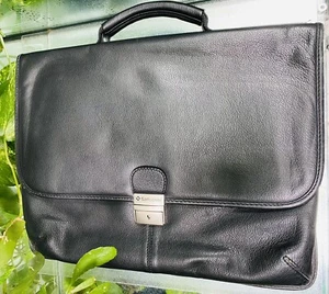 Samsonite High Quality Vintage Leather Black Briefcase Unique Korea EUC - Picture 1 of 1