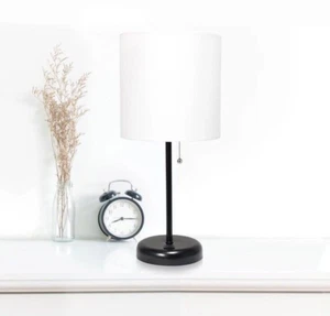Lampe bâton LimeLights avec prise de charge et abat-jour tissu noir/blanc Neuf dans sa boîte - Photo 1/7