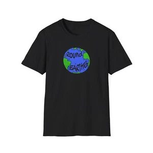 Round Earther T-Shirt, Softstyle Tee, Earth Day, Funny, Conspiracy, Flat Earth - Picture 1 of 28