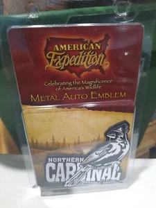 American Expedition Metal Auto Emblem Northern Cardinal  - Picture 1 of 3