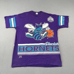 Vintage 90s Charlotte Hornets AOP Shirt Men’s XL Short Sleeve Salem Sportswear - Picture 1 of 20