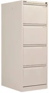 Bisley 4 Drawer Filing Cabinet Lockable 470x622x1321mm Chalk BS4E/CHK - Picture 1 of 5