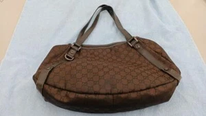 GUCCI GG Crystal Abbey Tote Bag GG PVC Pelle 293578 Marrone Autentica - Foto 1 di 14