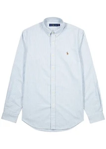 Camisa Oxford Ralph Lauren Azul y Blanco Manga Larga Rayas Lápiz - XL - Imagen 1 de 5