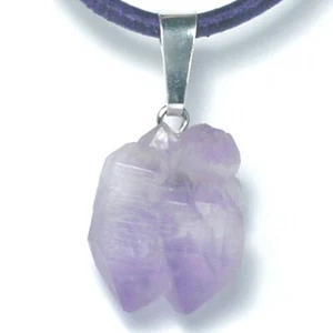 AMETHYST ELESTIAL Tibet Natur Kristall Anhänger 925 Silber Schlaufe 30mm SPAE08 - Bild 1 von 8