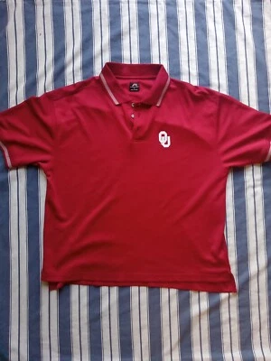 XL OU Oklahoma Sooners Pro Player Polo Shirt Men’s Vintage Knit Textured EUC - Image 1 of 4
