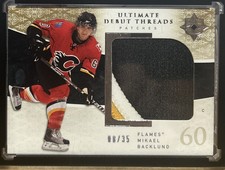 2009-10 Ultimate Collection Debut Threads Patches #UDTMB Mikael Backlund 08/35