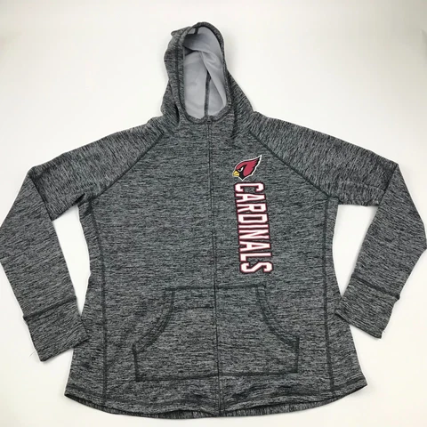 NEW Arizona Cardinals Hoodie Womens Size Extra Large Gray Full Zip Lightweight Cover