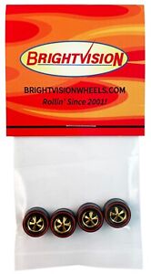 4 Brightvision Redline Bearing Wheels– 4 Medium Size Deep Dish GOLD Chrome