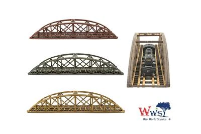 WWS Single Track N-Gauge Red MDF Railway Bowstring Bridge 200mm - Image 1 of 4
