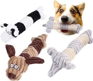 Squeaky Dog Toys Soft Plush Set for Small Medium Dogs Puppies From 8 Weeks - Picture 1 of 5