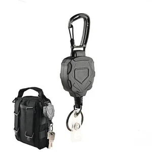 Heavy Duty Key Retractor Black Key Chain Extender for Offices - Picture 1 of 9