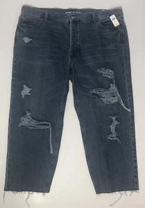 NWT Old Navy Slouchy Straight High-Rise Distressed Cropped Jeans Size 20 - Picture 1 of 9