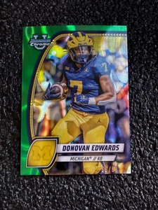 Bowman University 2024 cromo - refractor verde #66 Donovan Edwards 66/99 - Imagen 1 de 3