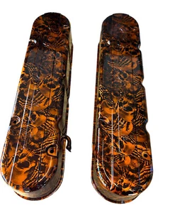 Valve cover GM LS 241-175 chev logo two-piece hydro dipped Kandy Orange No Evil - Picture 1 of 8