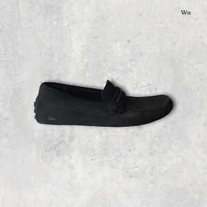 Lacoste Slip On Loafer Mocassins - Black Suede - Size UK 9