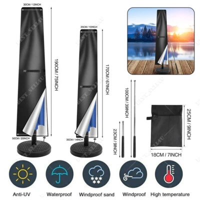 Patio Outdoor Umbrella Protective Canopy Parasol Cover fit 6' 8' 9' 11'FT Market - Image 1 of 4