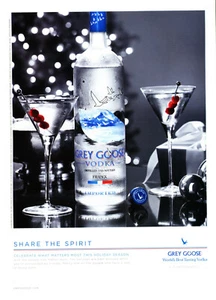 GREY GOOSE VODKA AD #33 RARE 2009 OOP "SHARE THE SPIRIT" 4 PGS AD - Bild 1 von 4