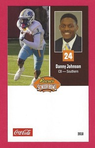DANNY JOHNSON 2018 REESE'S SENIOR BOWL SOUTHERN UNIVERSITY JAGUARS ROOKIE CARD