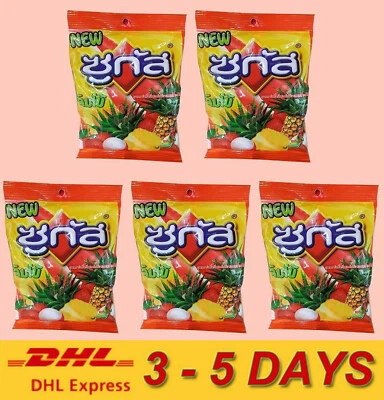 5 x SUGUS Chewy JUMBO конфеты личи ананас со вкусом фруктового сока 45 г - Изображение 1 из 3