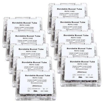 Tubo bucal dental 1-10 cajas 1er molar adherible no convertible Roth 022 monobloque SA Foto 1 de 2