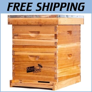 Durable 10 Frame Beehive with Wax-Coated Cedarwood and Honey Collection Supplies - Picture 1 of 9
