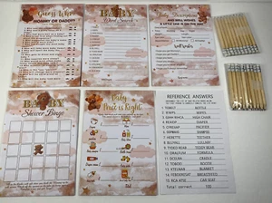 Juego de actividades de juegos de baby shower consejos predicciones bingo y lápices (8b6) - Imagen 1 de 7