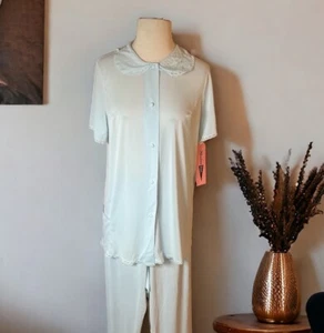 Vintage 2pc Shadowline pajama Top and Pants Elastic Waist Size S - Picture 1 of 11