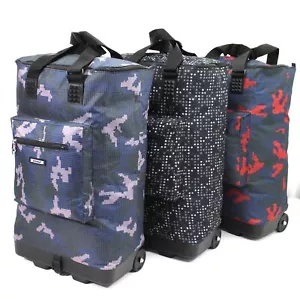 40L Light Weight Folding 2 Wheel Shopping Trolley luggage Weekend Cabin Bag Case - Picture 1 of 43