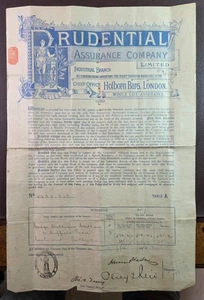 1900 Prudential George William Wallace Rotherham Life Assurance Policy - Picture 1 of 3