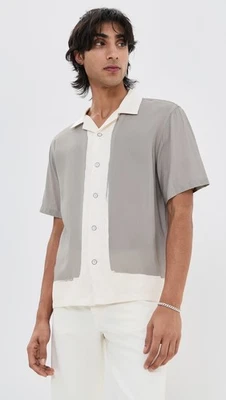 NEW Rag & Bone Avery Tan Anthon Colorblock Camp Shirt Sz XL NWT $268 - Image 1 of 4