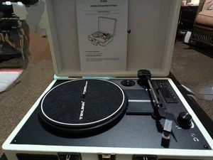Kofferplattenspieler mit 3 Geschwindigkeiten Turntable - Weiß - Bild 1 von 4